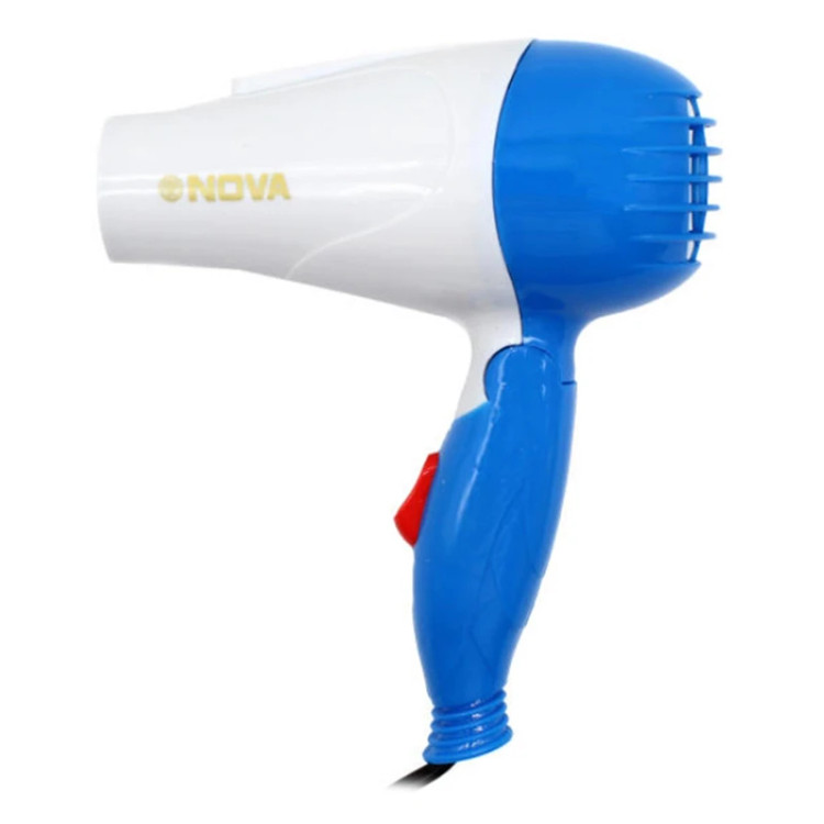 سشوار مسافرتی 1000 وات نوا مدل NV-1290، موتور AC، وزن 160 گرم، المنت فلز با ویژگی صافکنندگی، حجمدهندگی، با قابلیت باد سرد